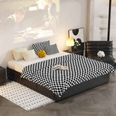 Modern Cal King Pine Wood Bed Frame with Storage - Perfect Design with Headboard hmzsh-1548